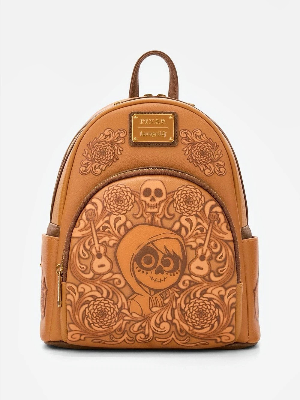 Loungefly Disney Coco Floral Mini Backpack Brown NWT